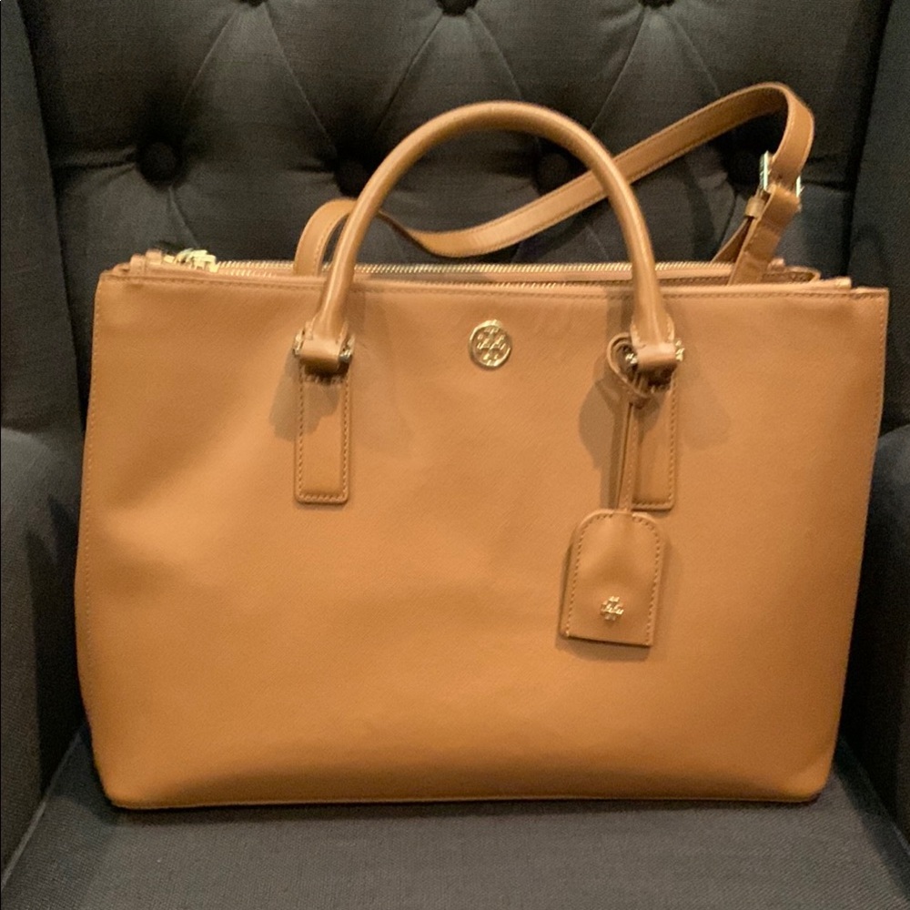 Tory Burch Tan Satchel with Gold Hardware
